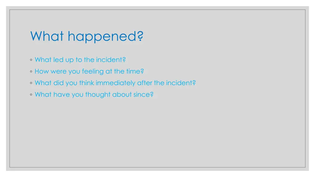 what happened