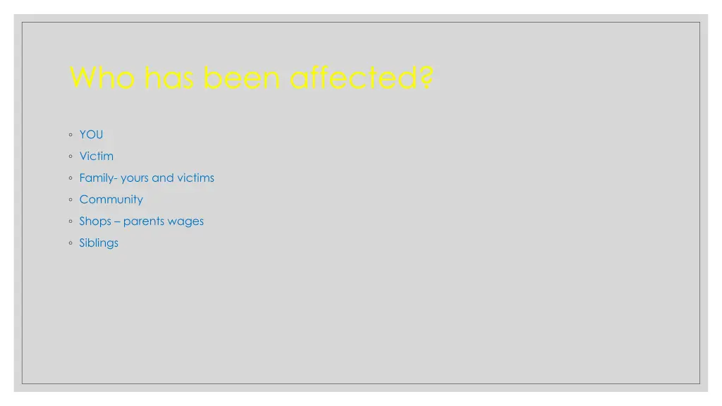 who has been affected