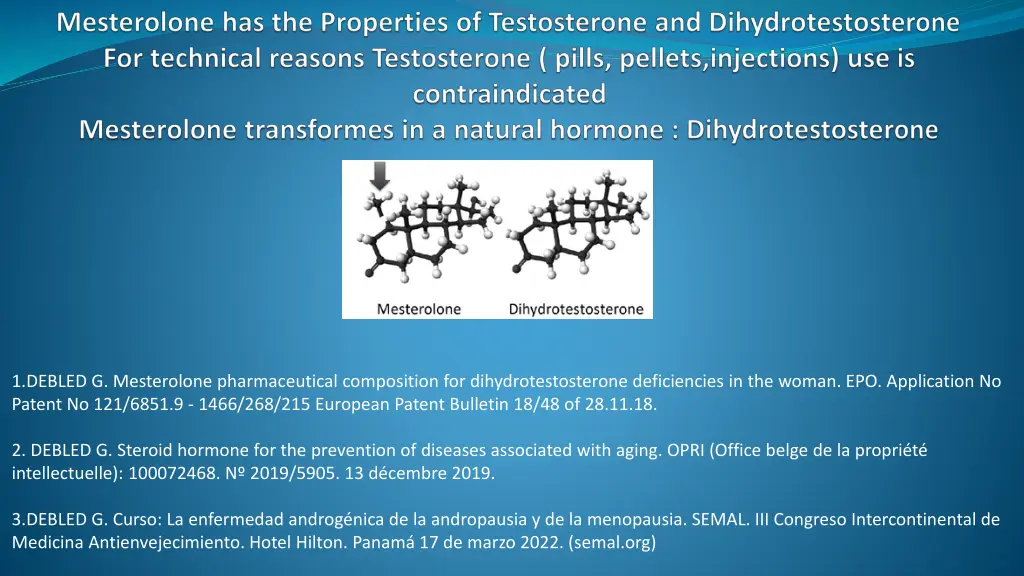 1 debled g mesterolone pharmaceutical composition