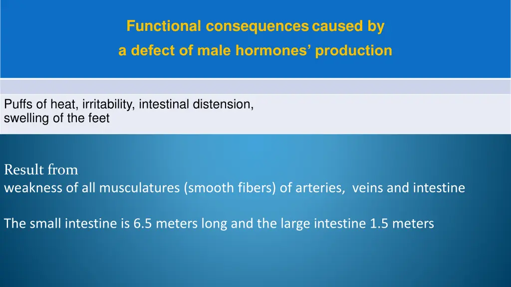 functional consequencescaused by a defect of male