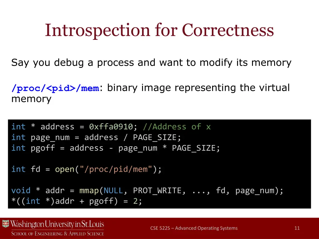 introspection for correctness