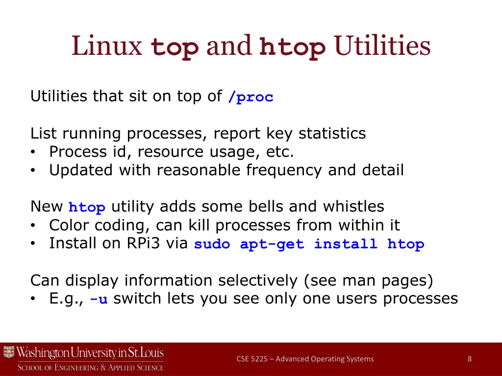 linux top and htop utilities