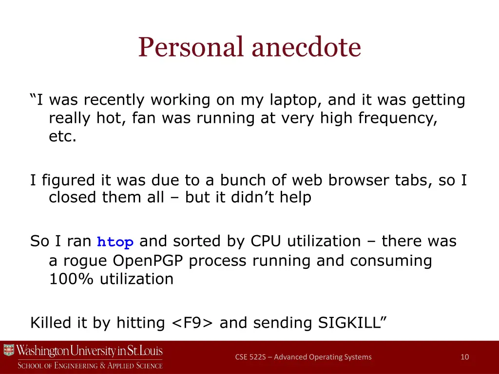 personal anecdote