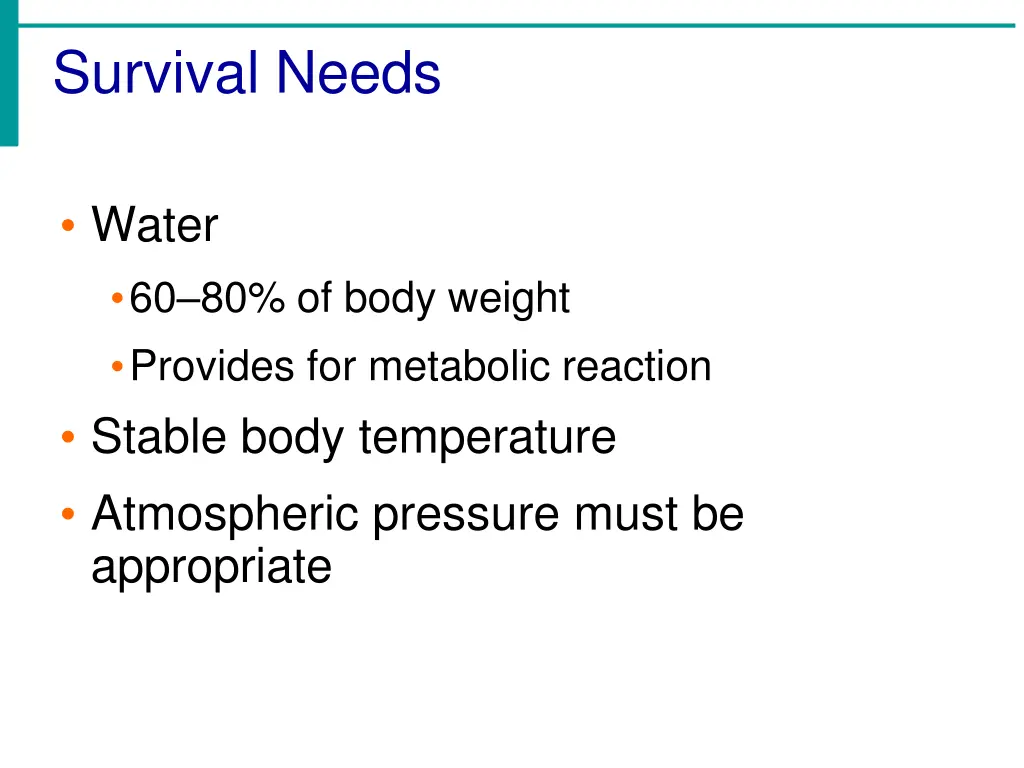 survival needs 1