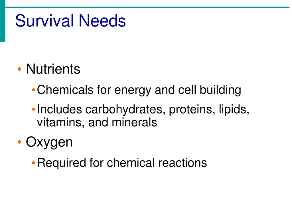 survival needs