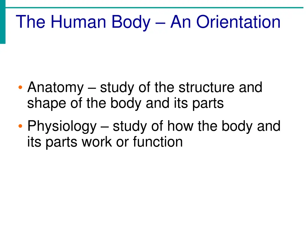 the human body an orientation