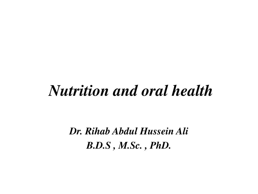 nutrition and oral health