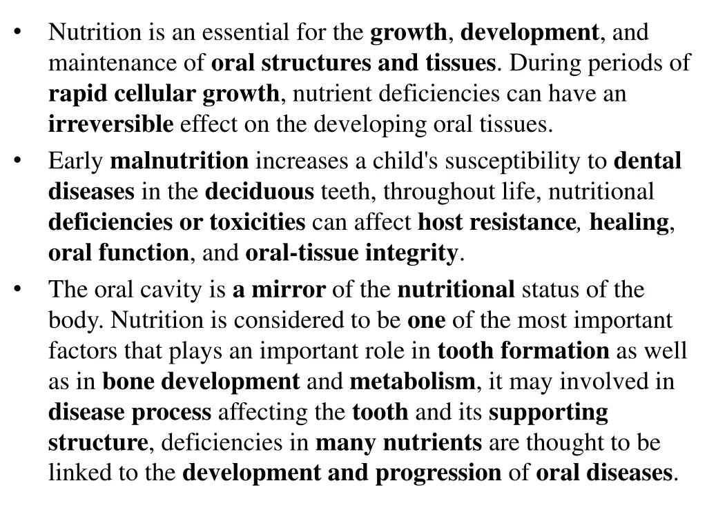 nutrition is an essential for the growth