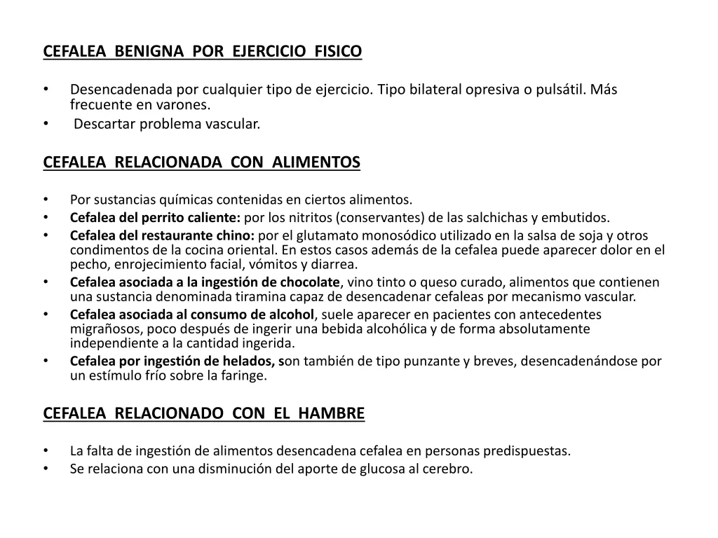 cefalea benigna por ejercicio fisico