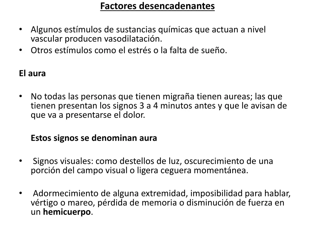 factores desencadenantes