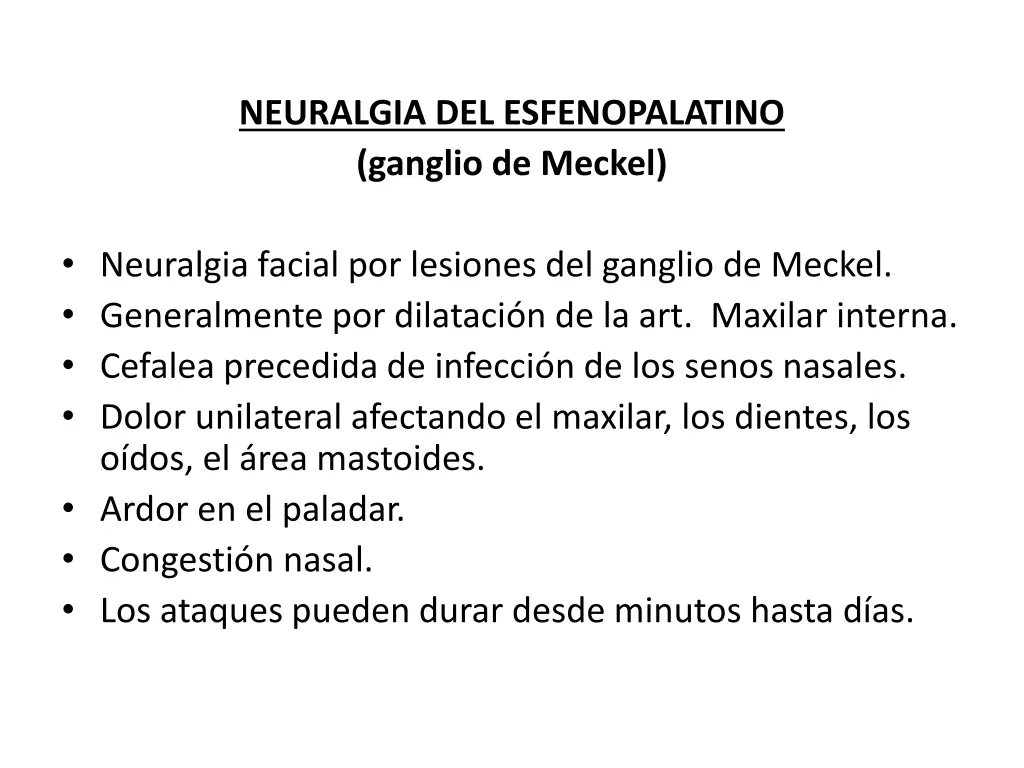 neuralgia del esfenopalatino ganglio de meckel