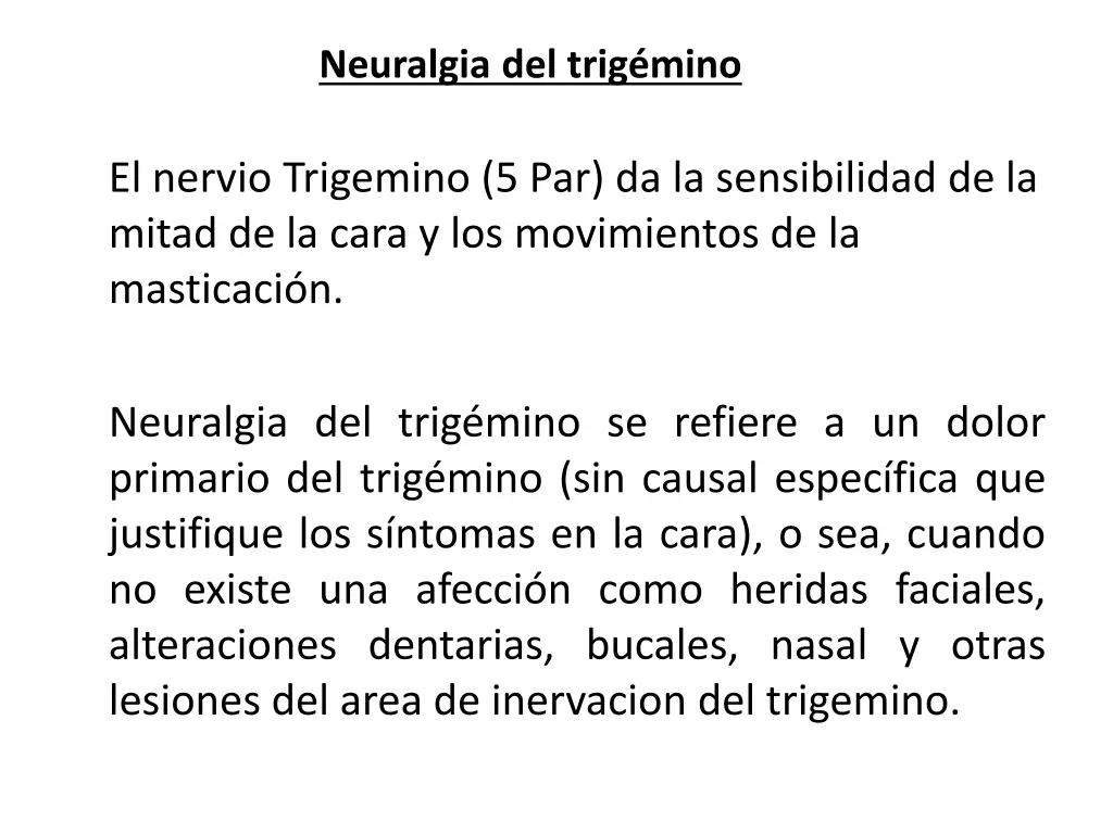 neuralgia del trig mino