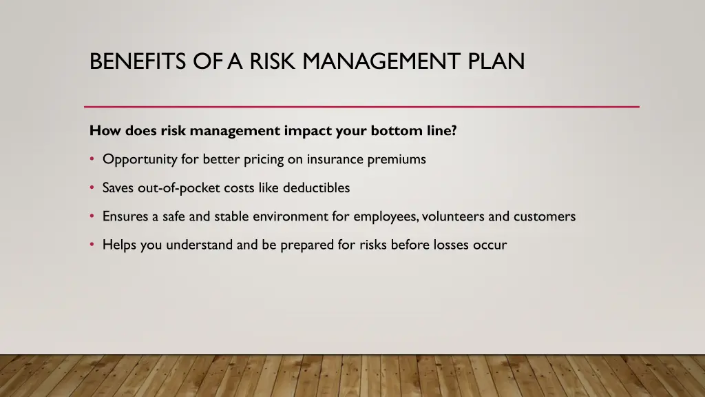 benefits of a risk management plan