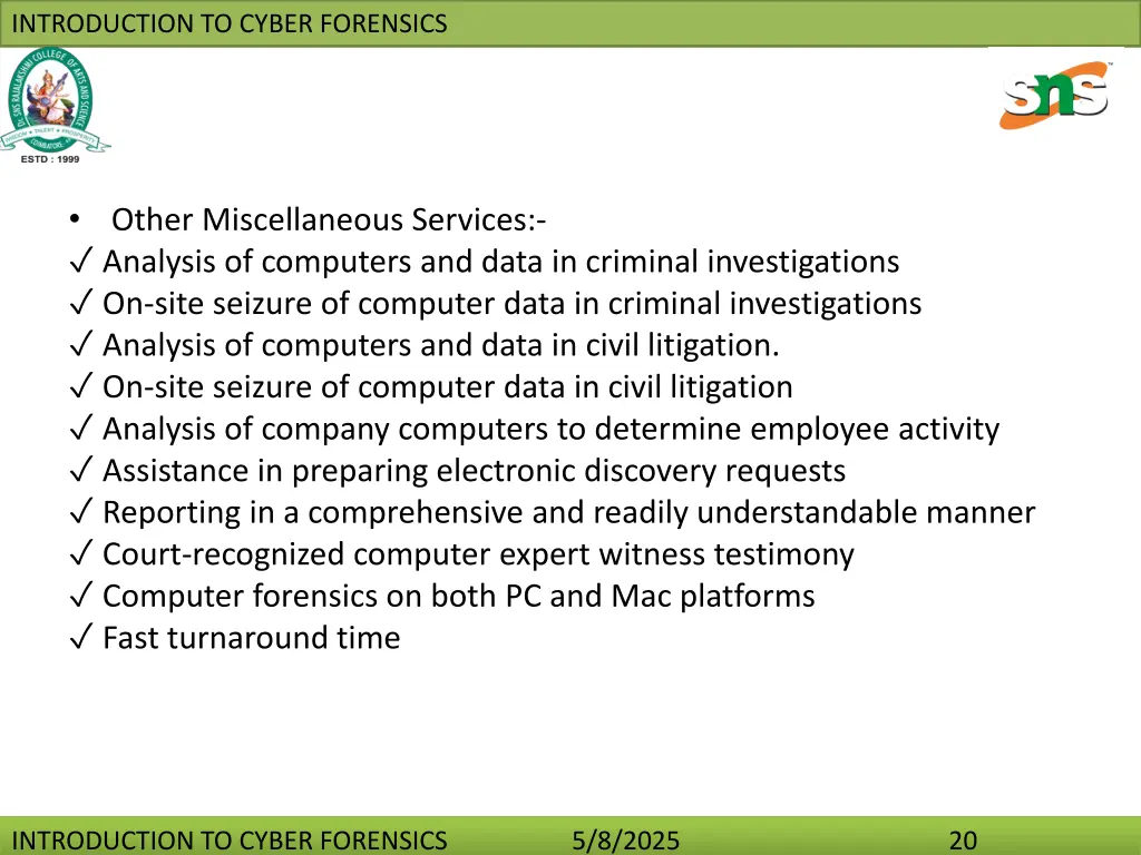 introduction to cyber forensics 19