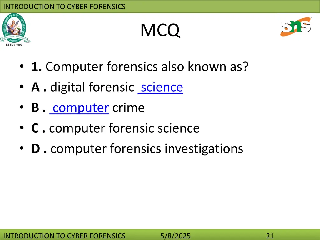 introduction to cyber forensics 20