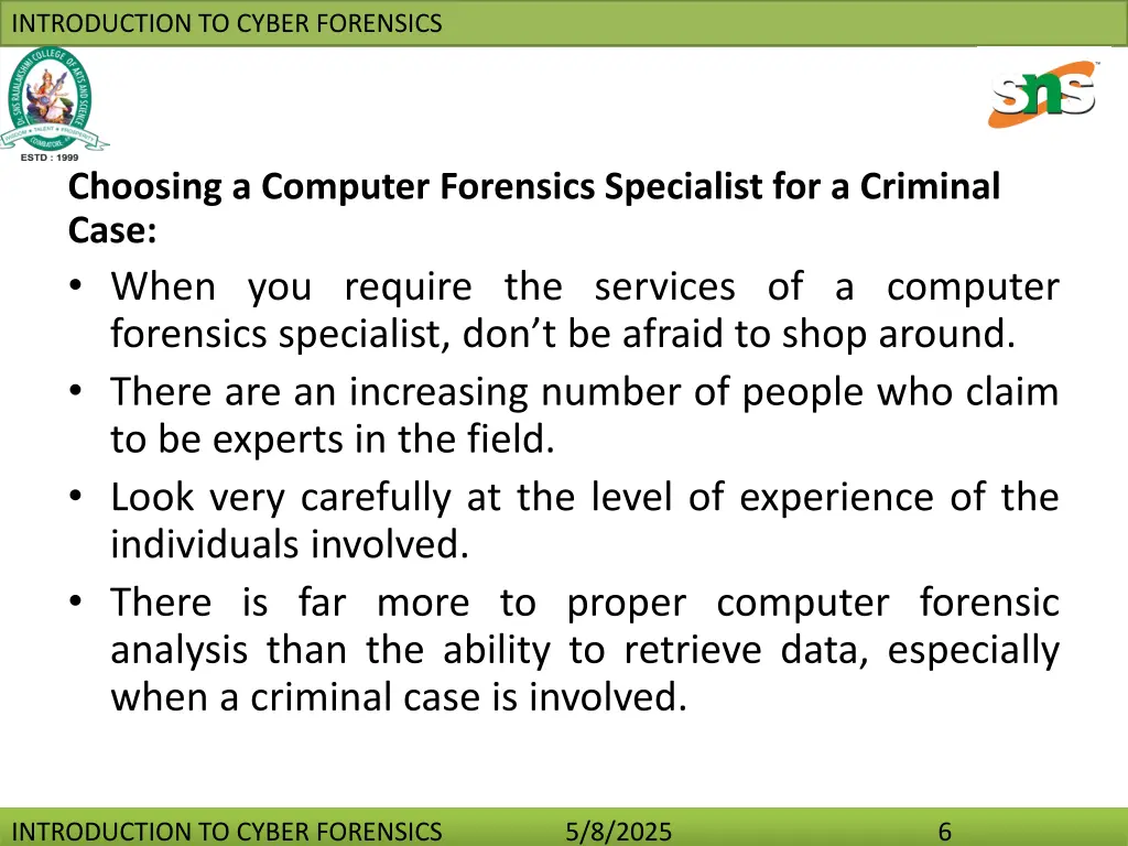introduction to cyber forensics 5