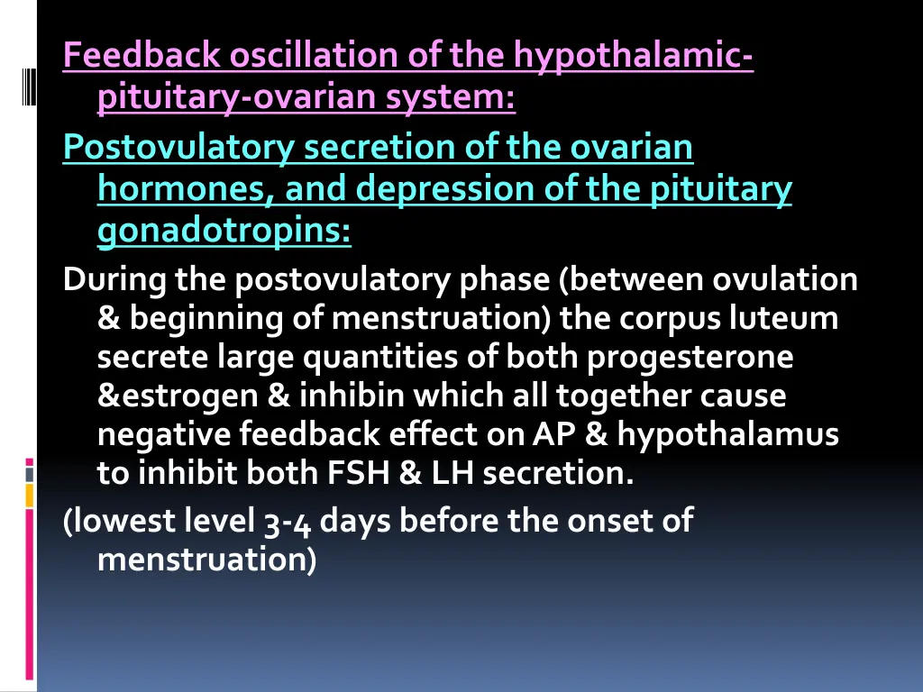 feedback oscillation of the hypothalamic