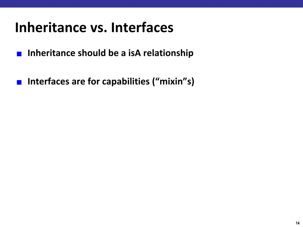 inheritance vs interfaces