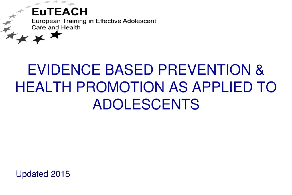 evidence based prevention health promotion
