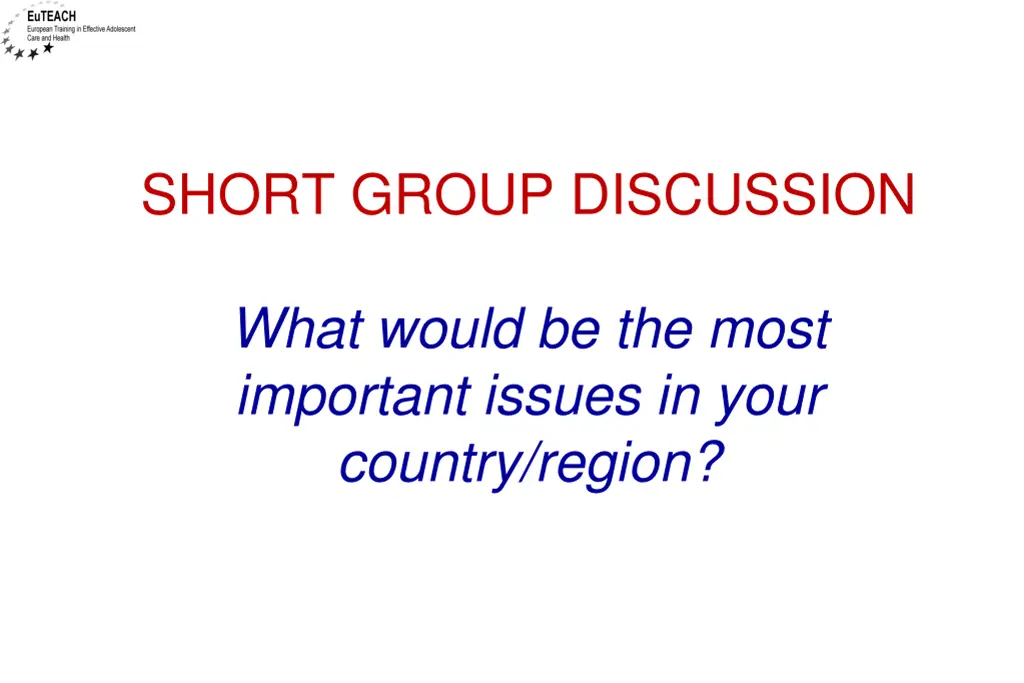 short group discussion
