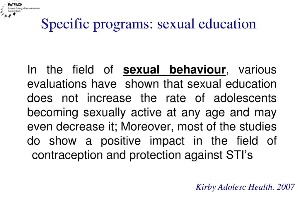 specific programs sexual education