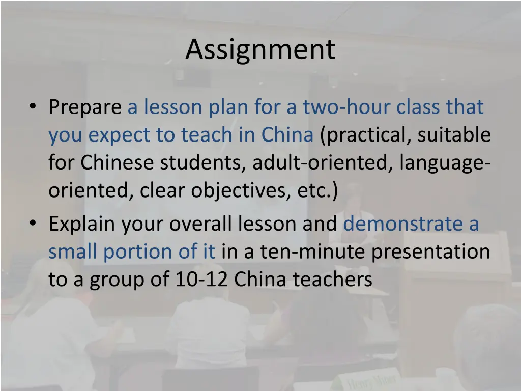 assignment