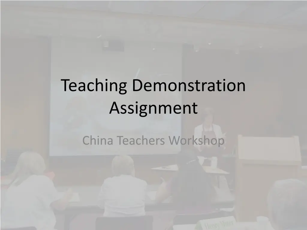 teaching demonstration assignment