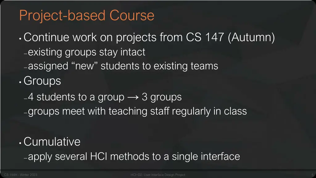 project based course