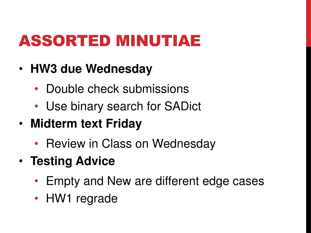 assorted minutiae