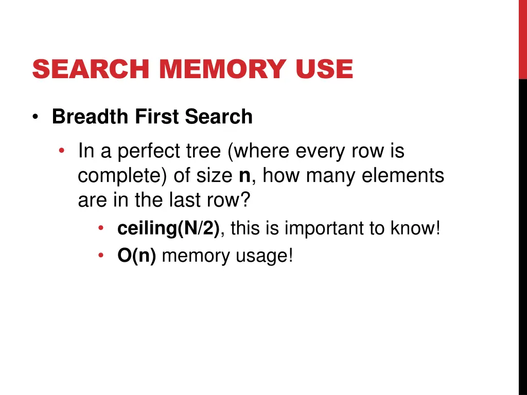 search memory use 2