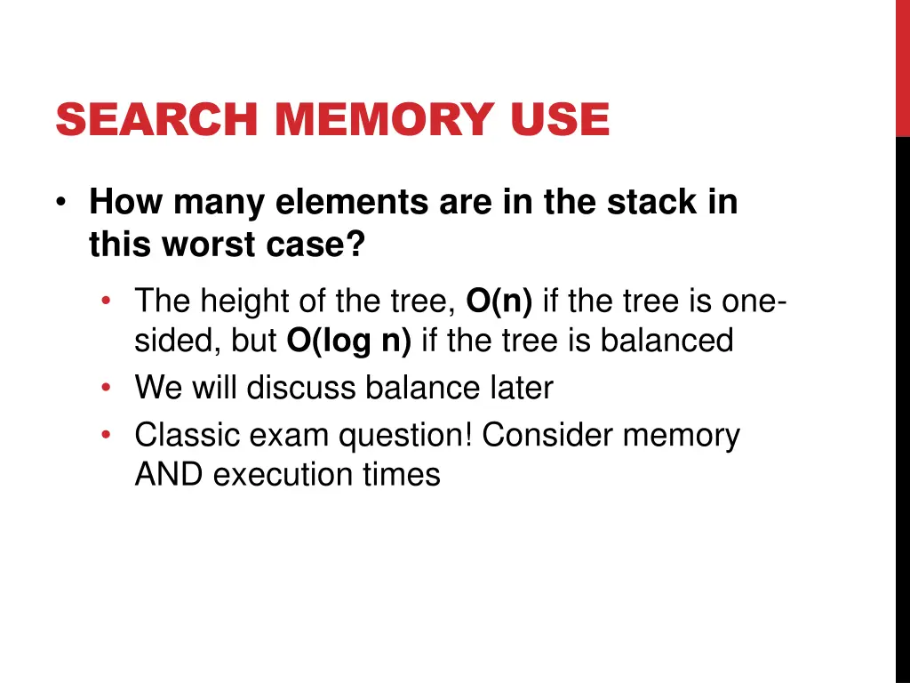 search memory use 5