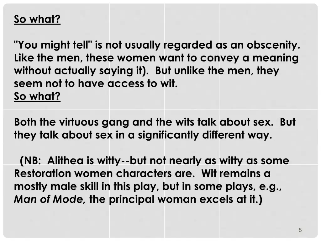 so what