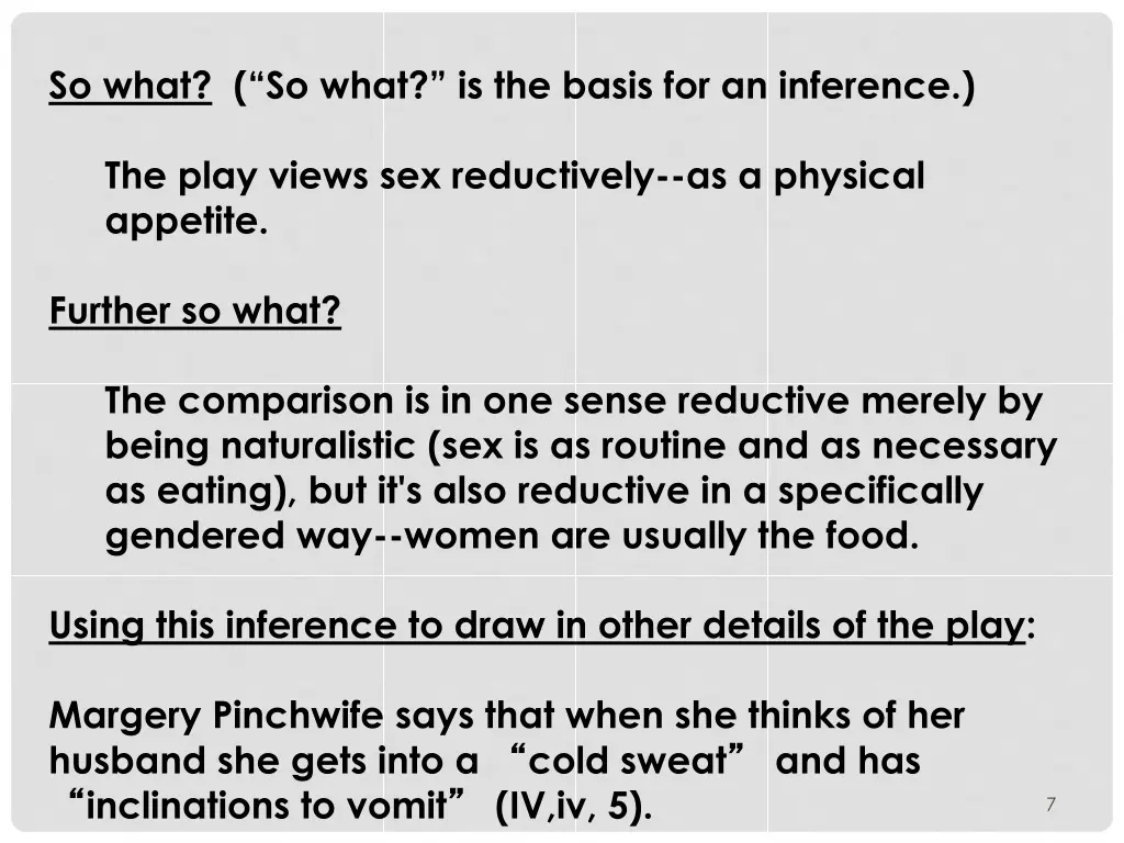 so what so what is the basis for an inference