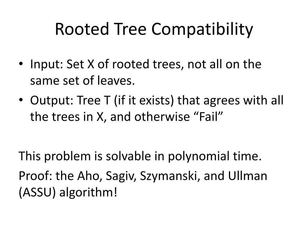 rooted tree compatibility