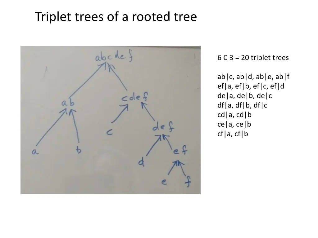 triplet trees of a rooted tree