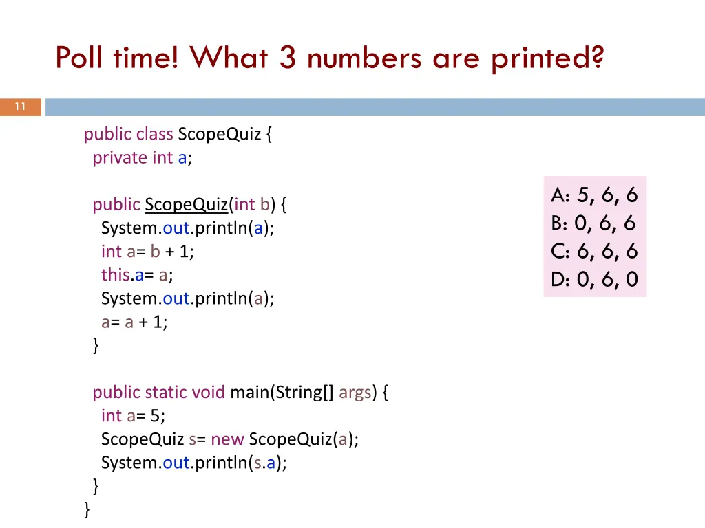 poll time what 3 numbers are printed