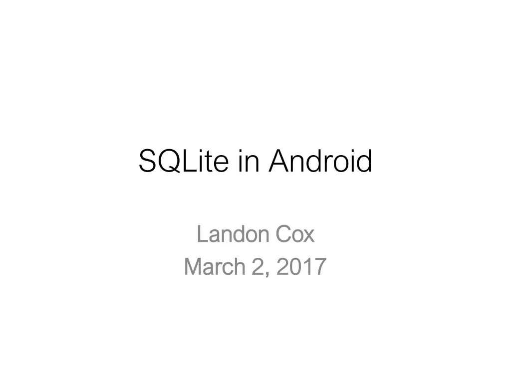 sqlite in android
