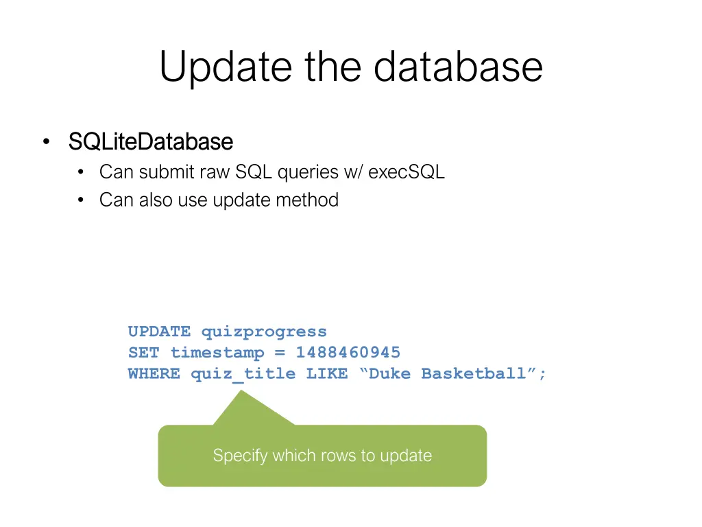 update the database 4
