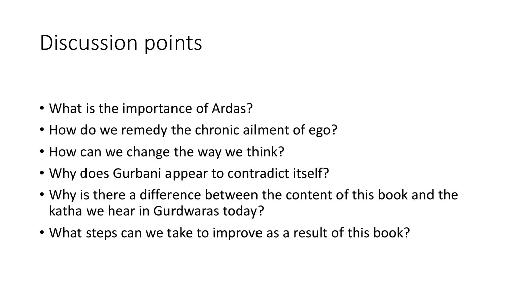discussion points