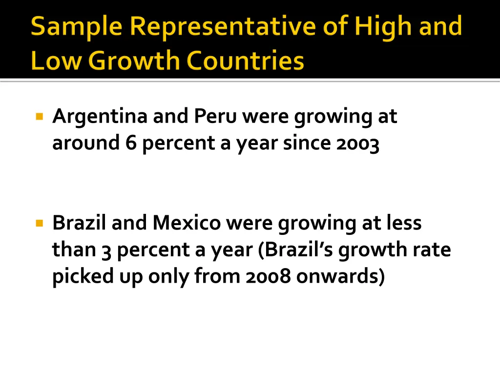 argentina and peru were growing at around