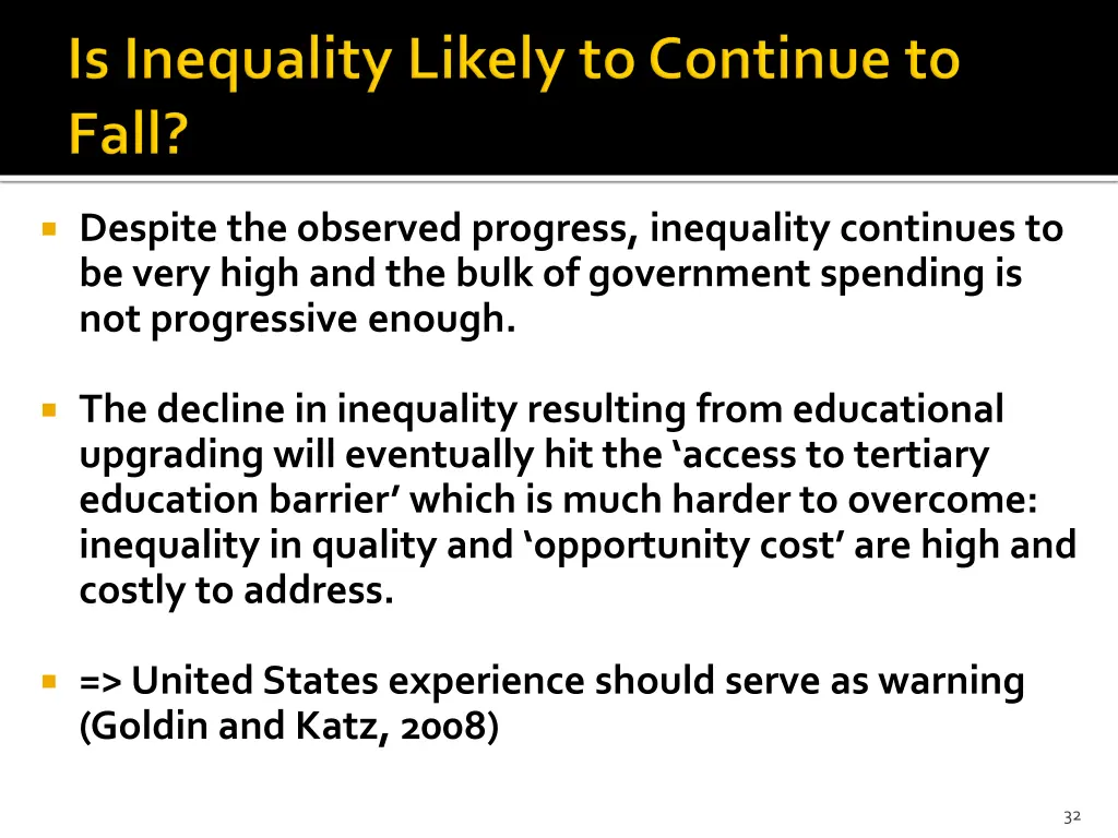 despite the observed progress inequality