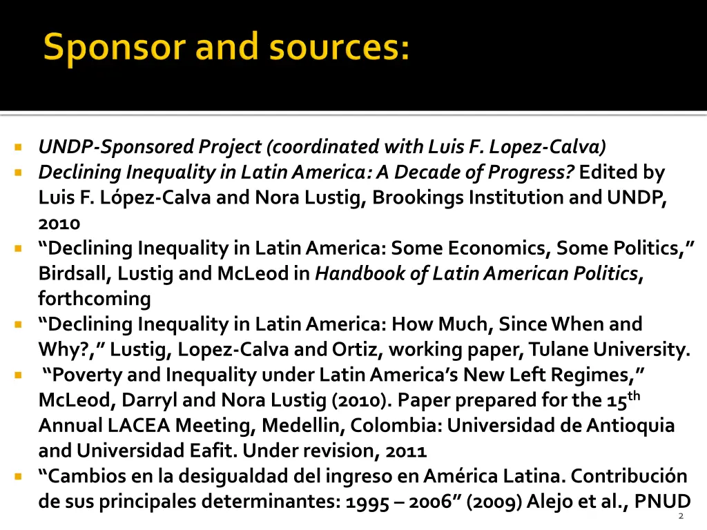 undp sponsored project coordinated with luis
