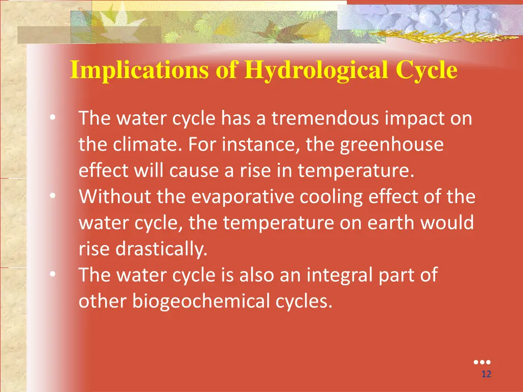 implications of hydrological cycle