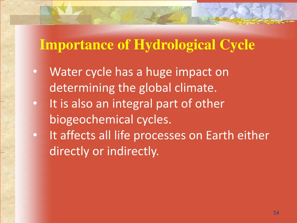 importance of hydrological cycle
