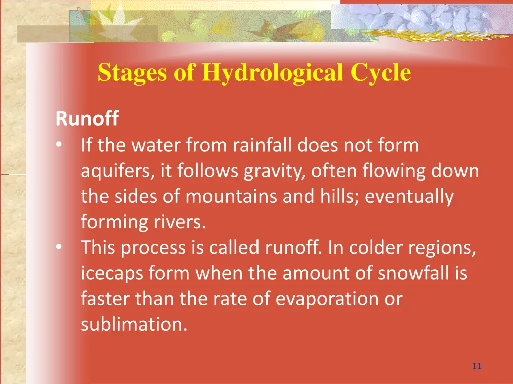 stages of hydrological cycle 5