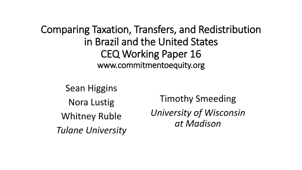 comparing taxation transfers and redistribution