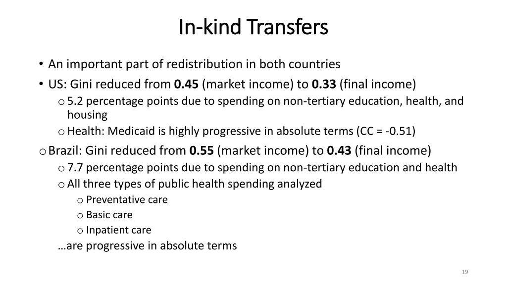 in in kind transfers kind transfers