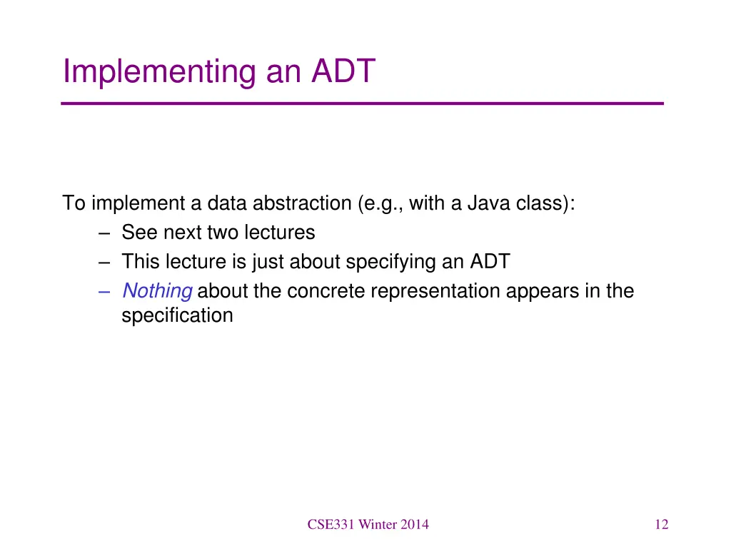 implementing an adt