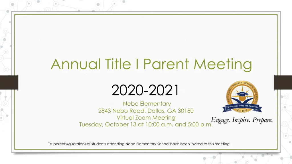 annual title i parent meeting