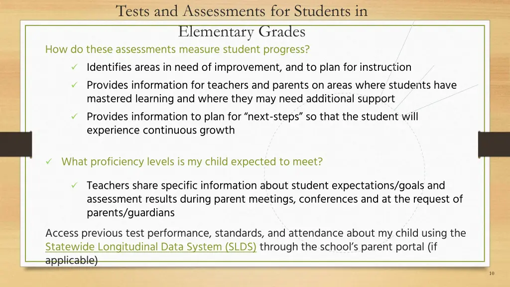 tests and assessments for students in elementary 1